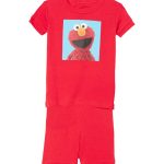 Sesame Street Boys' 2-Piece Snug-fit Organic Cotton Pajama Set, Soft & Cute for Kids, Square ELMO, 12-18M