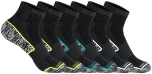 U.S. Polo Assn. 6 Pair Men's QUARTER Length Athletic Performance Socks - Ultra-Soft Moisture Control Running & Breathable Socks - Shoe Size 6-12, BLK 6338
