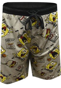 Briefly Stated Mens Nickelodeon SpongeBob Ready to Go to Work Long Sleep Shorts (X-Large), Grey